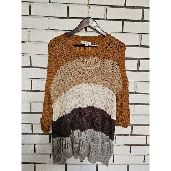 She + Sky One Size Earth Tone Sweater - Picture 1 of 3